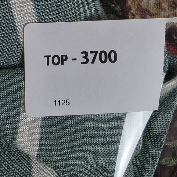 GAP Luxe L Green White Striped Short Sleeve Tee - Picture 6 of 6